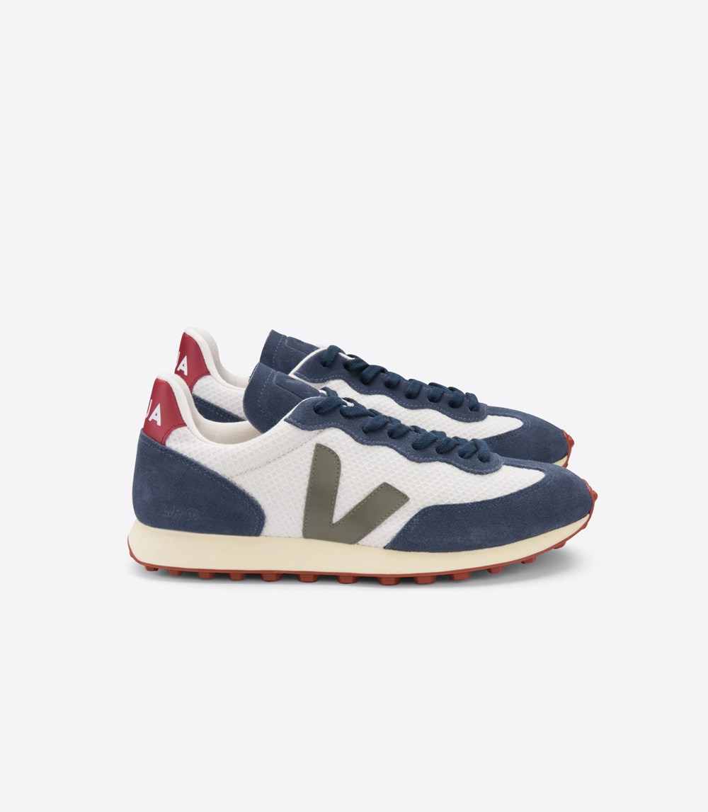 Veja Sneakers Mens - Rio Branco Hexamesh Gravel - White/Blue - 7385UXFVY